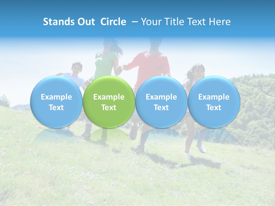 Landscape Holding Hands Green PowerPoint Template