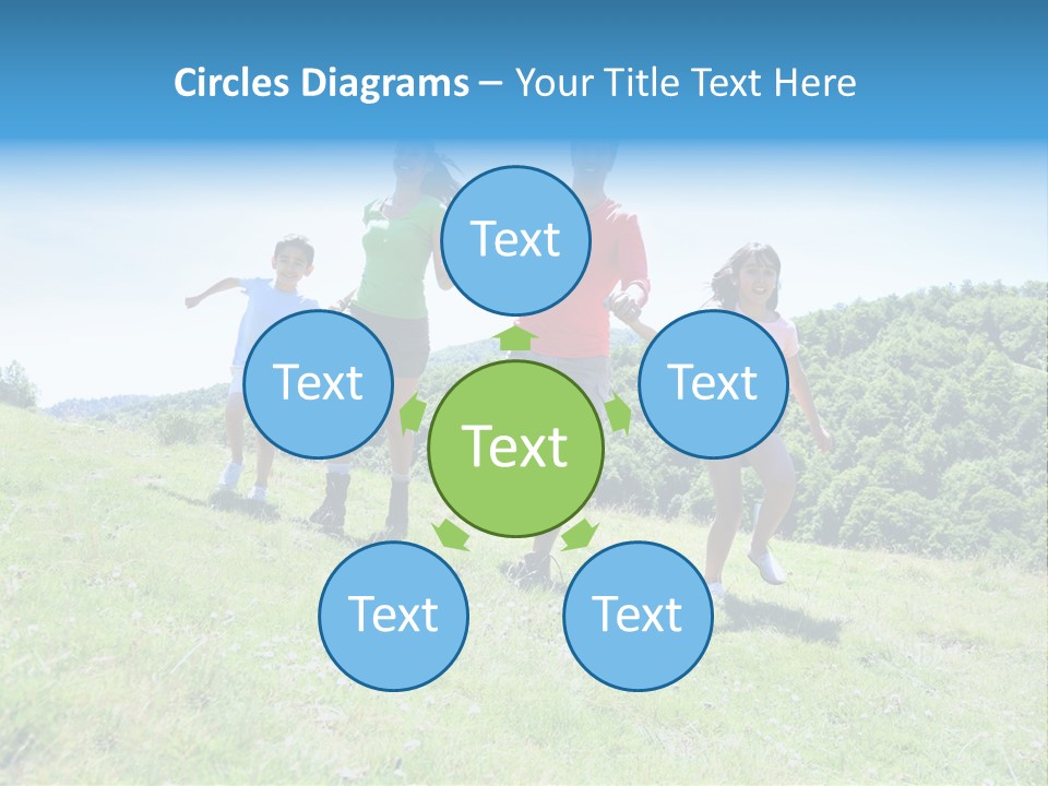 Landscape Holding Hands Green PowerPoint Template