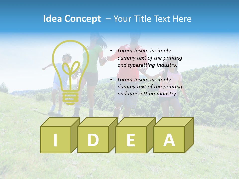 Landscape Holding Hands Green PowerPoint Template