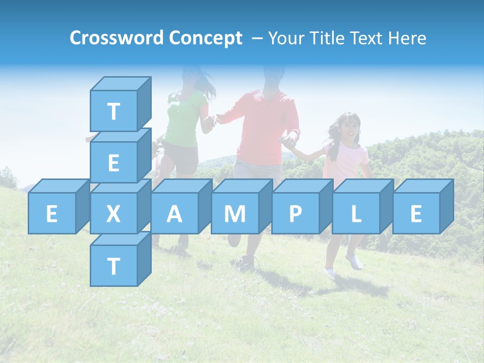 Landscape Holding Hands Green PowerPoint Template