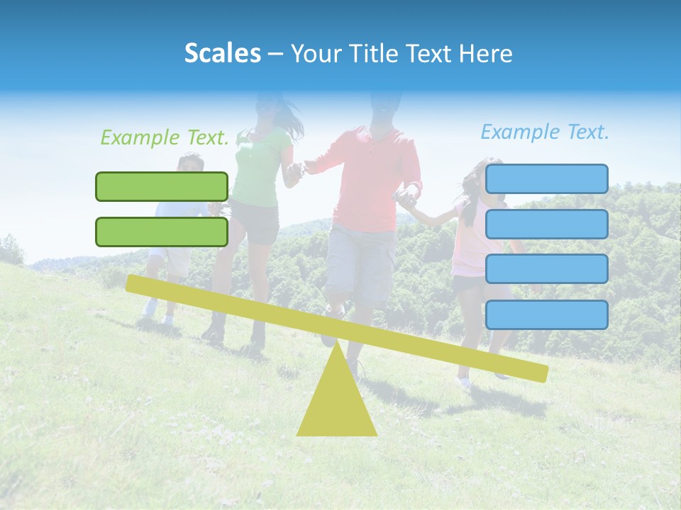 Landscape Holding Hands Green PowerPoint Template