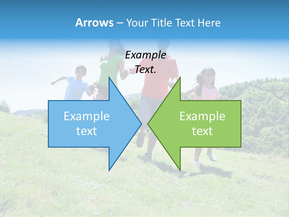 Landscape Holding Hands Green PowerPoint Template