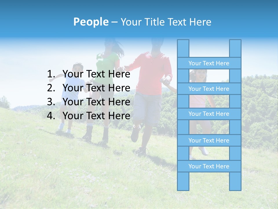 Landscape Holding Hands Green PowerPoint Template