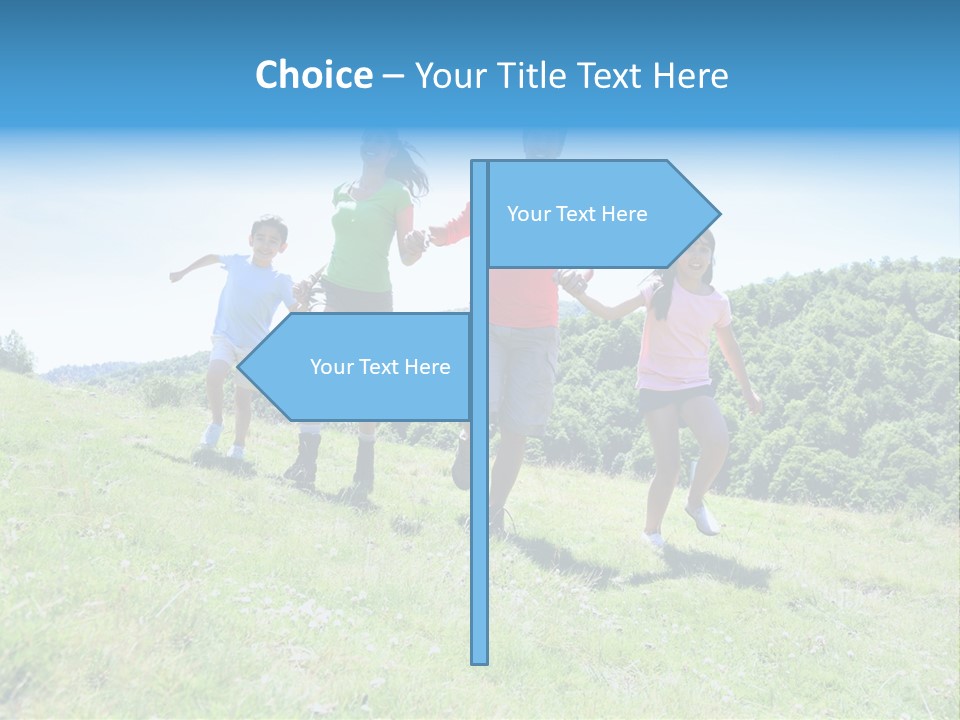 Landscape Holding Hands Green PowerPoint Template