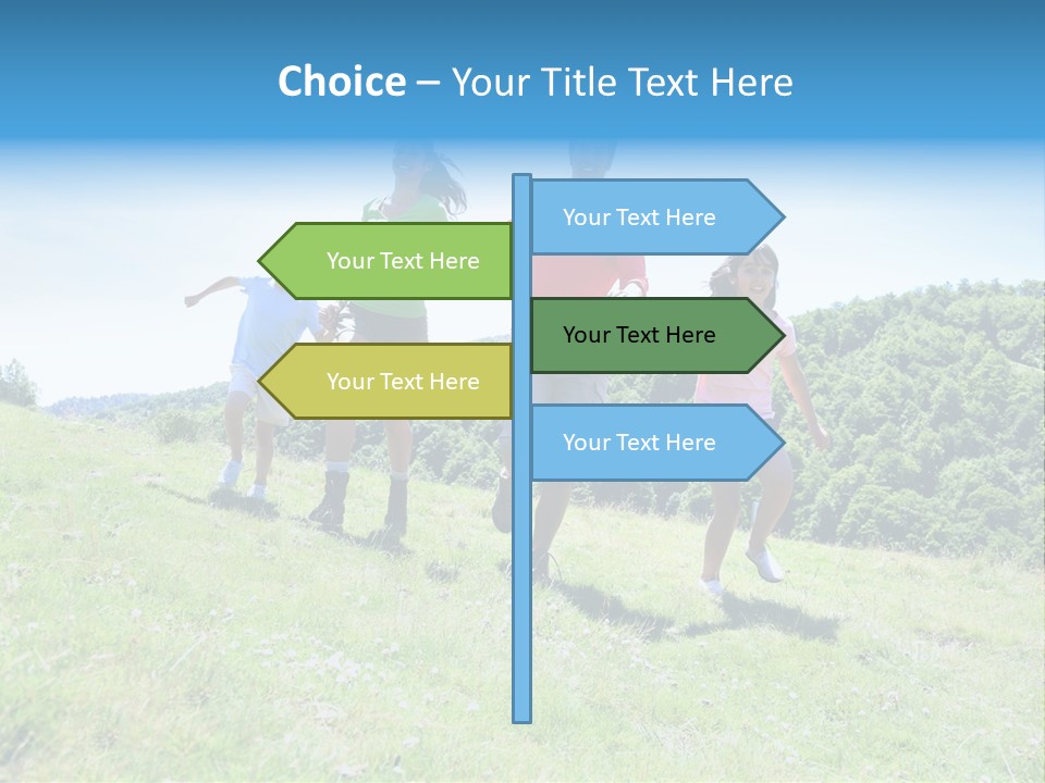 Landscape Holding Hands Green PowerPoint Template