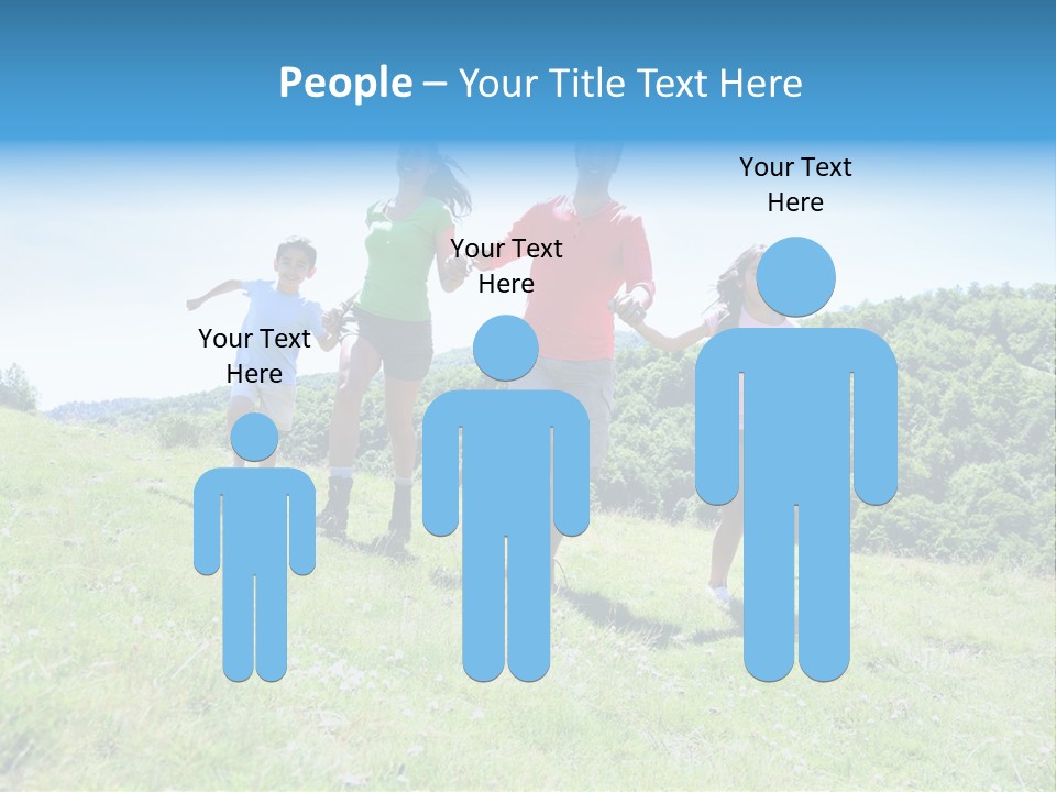 Landscape Holding Hands Green PowerPoint Template
