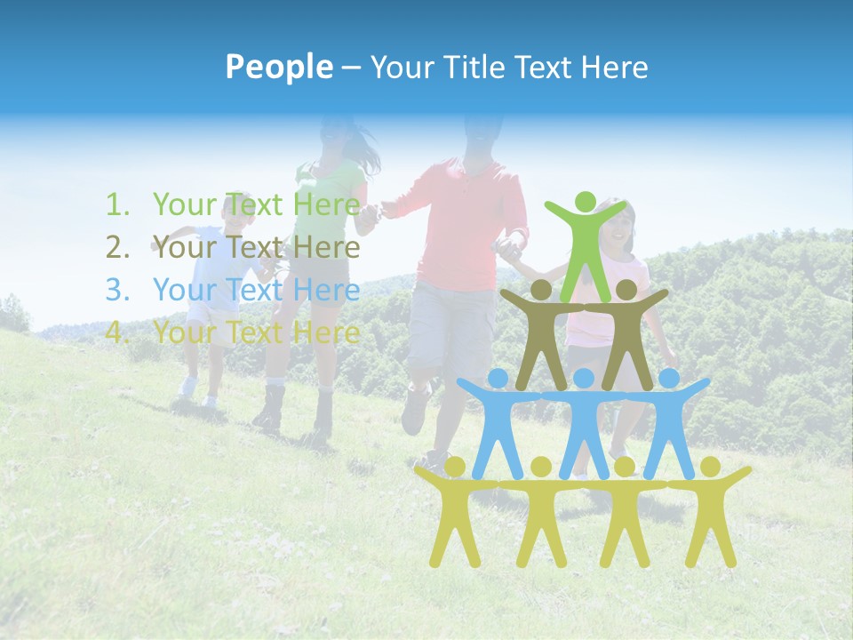 Landscape Holding Hands Green PowerPoint Template