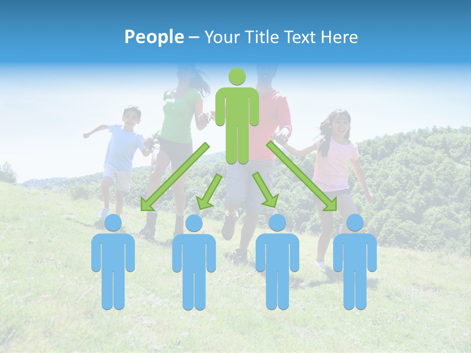 Landscape Holding Hands Green PowerPoint Template