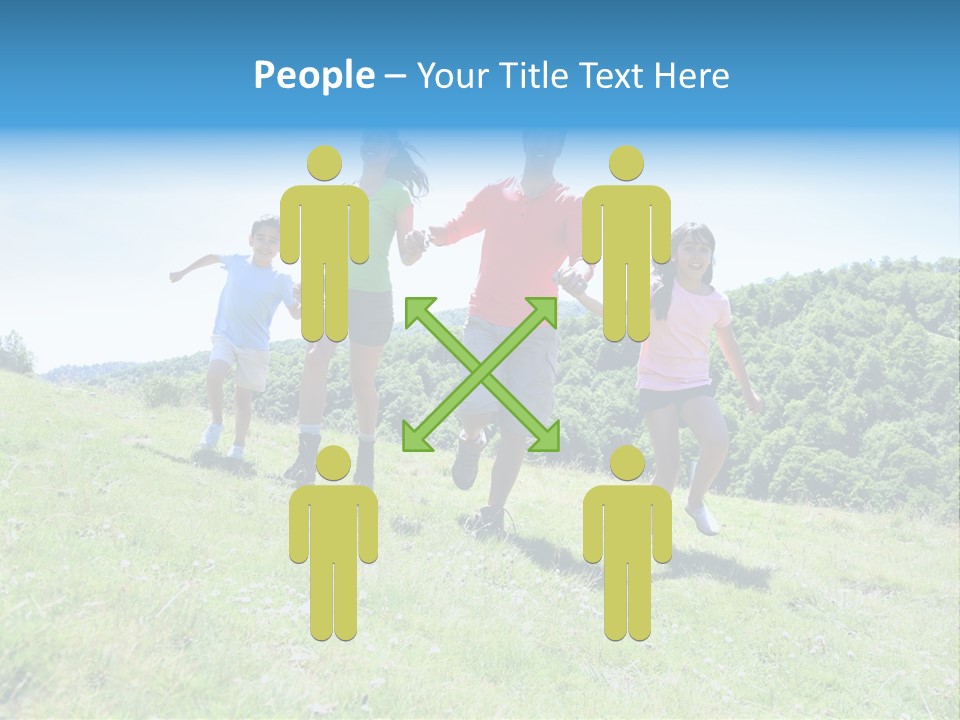 Landscape Holding Hands Green PowerPoint Template