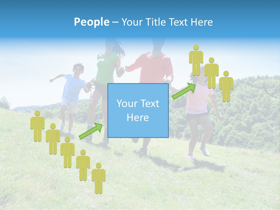 Landscape Holding Hands Green PowerPoint Template