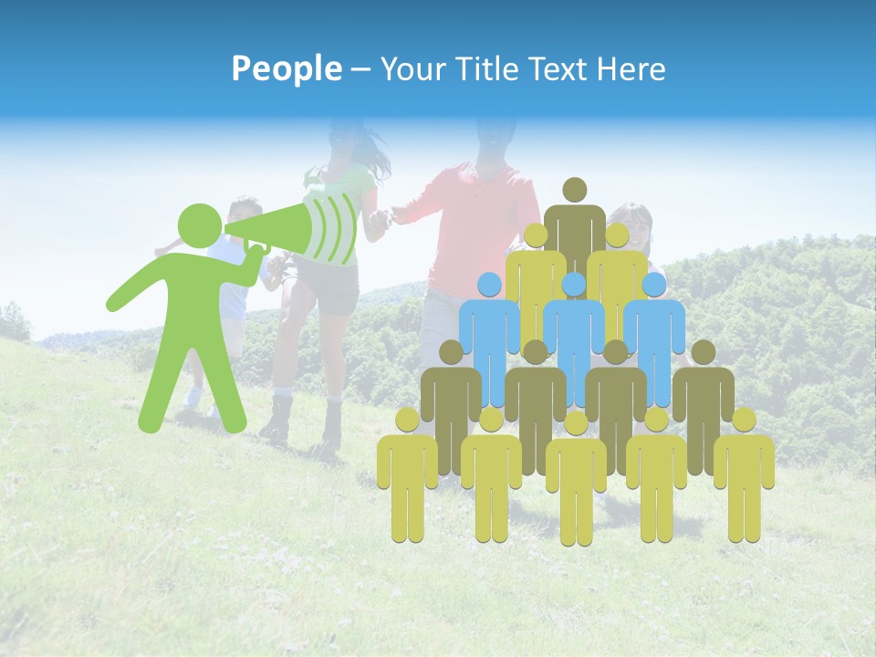 Landscape Holding Hands Green PowerPoint Template