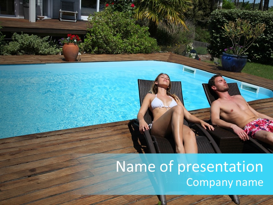 Swimming Pool Property Embracing PowerPoint Template