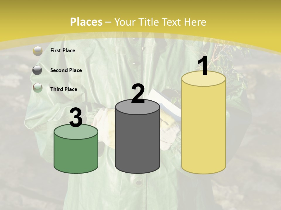 White Holding Green PowerPoint Template