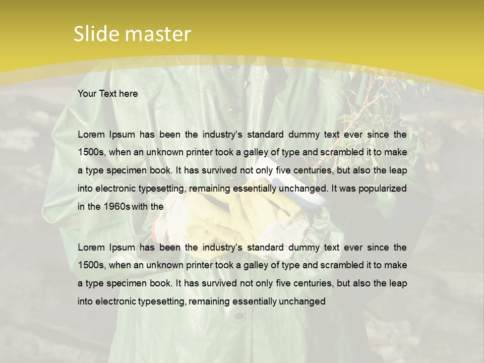 White Holding Green PowerPoint Template