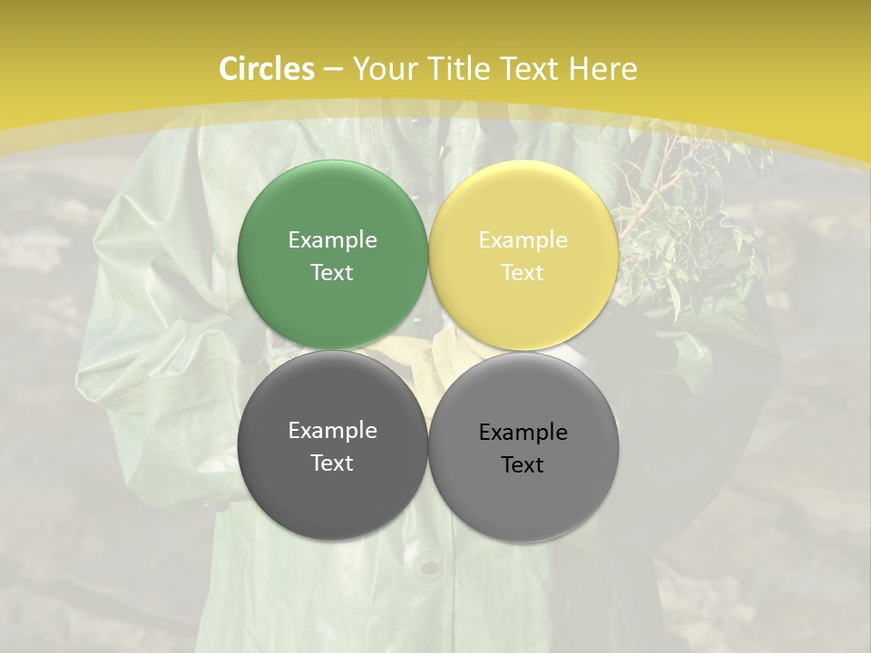 White Holding Green PowerPoint Template