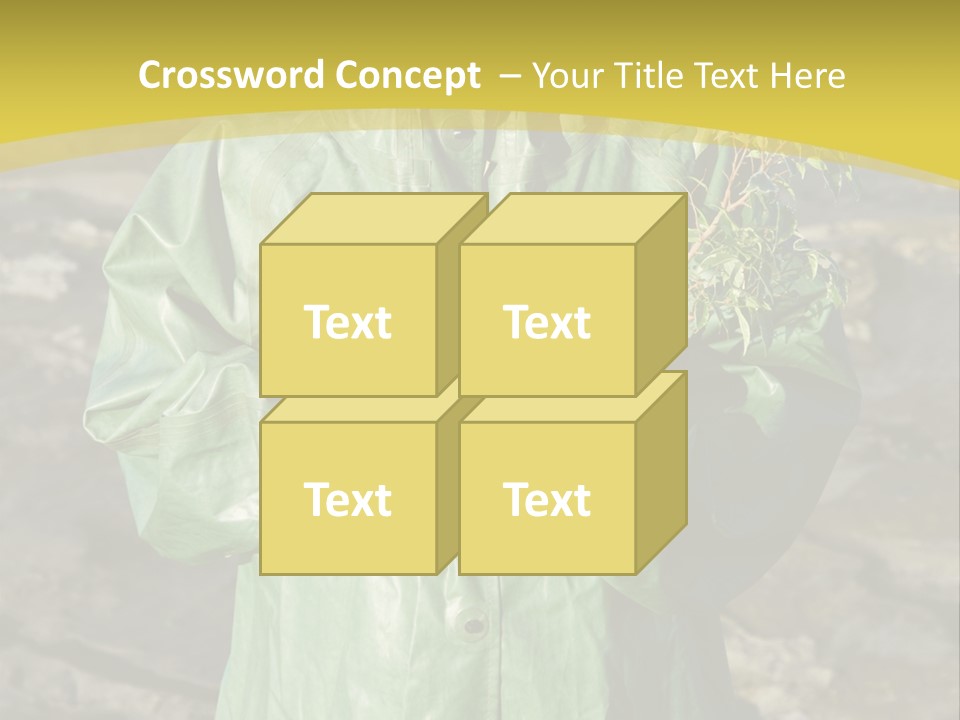 White Holding Green PowerPoint Template