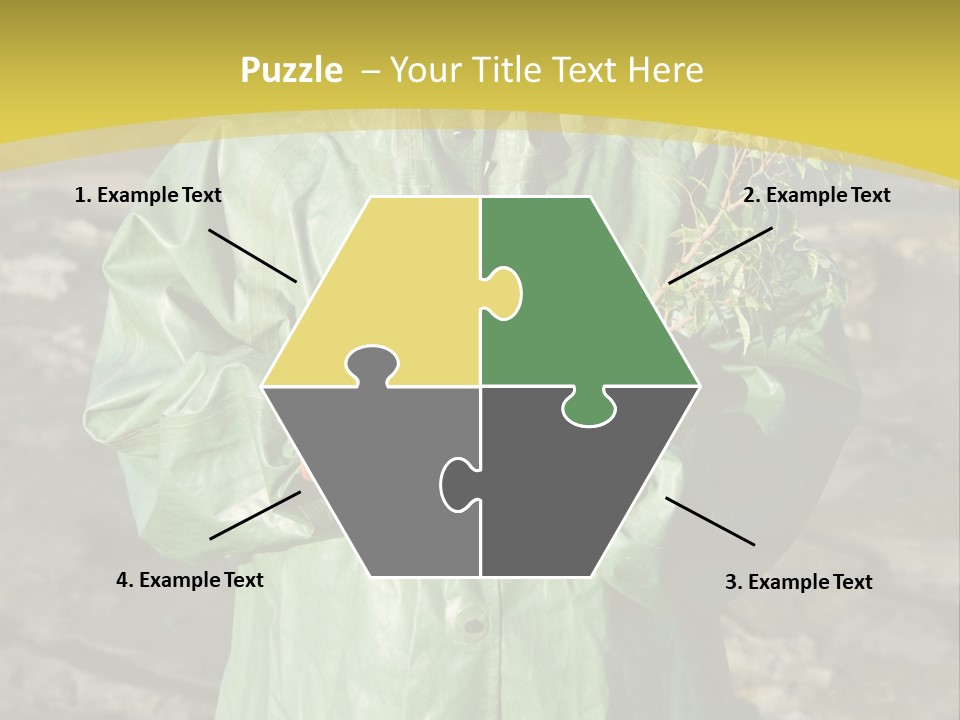 White Holding Green PowerPoint Template