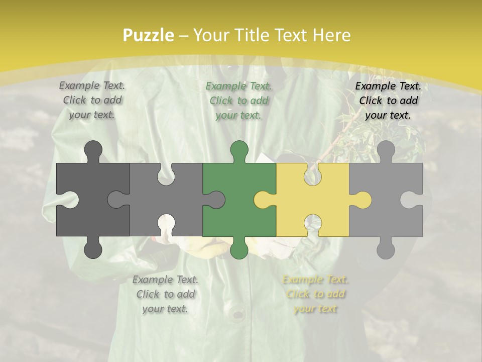 White Holding Green PowerPoint Template