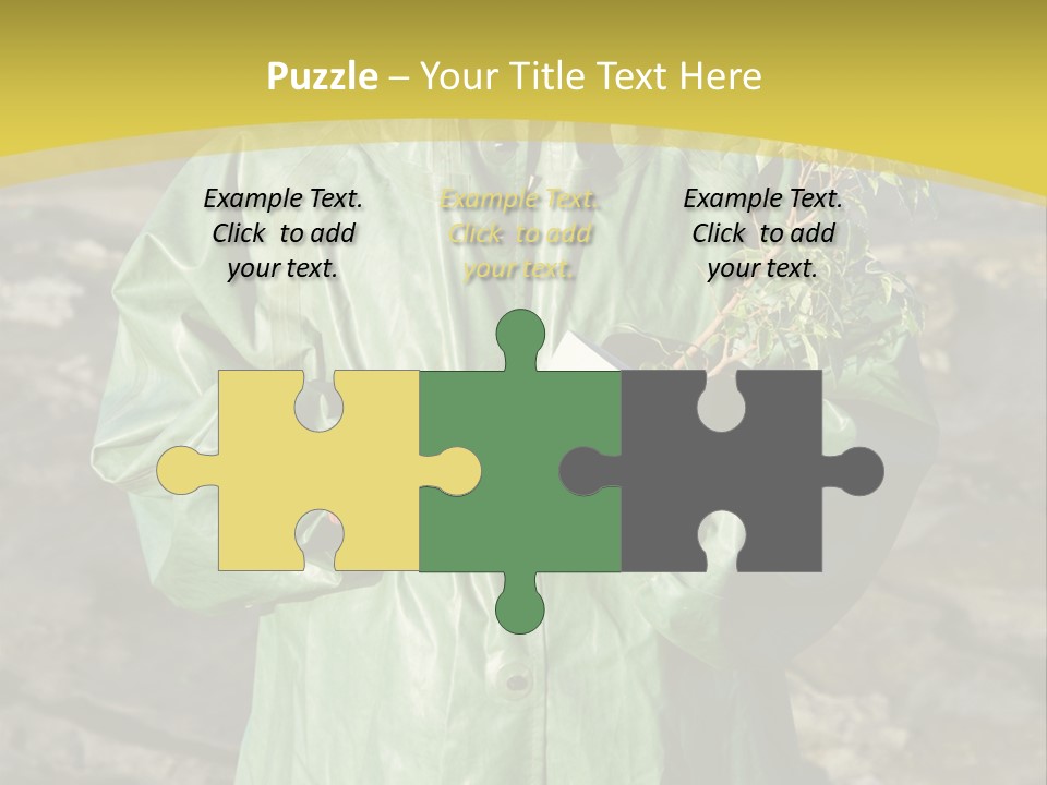 White Holding Green PowerPoint Template