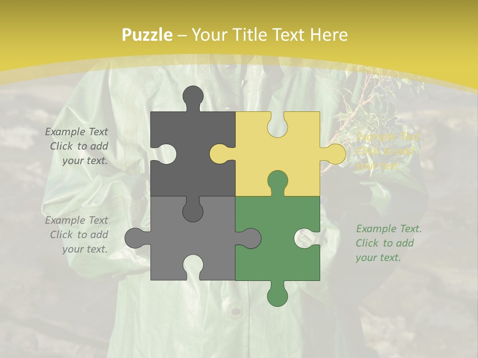 White Holding Green PowerPoint Template