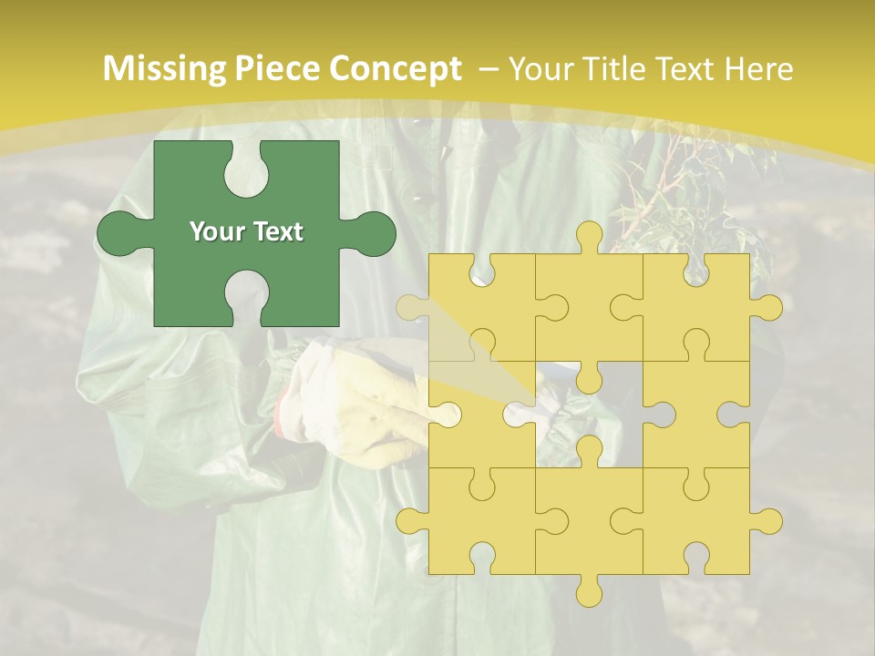 White Holding Green PowerPoint Template