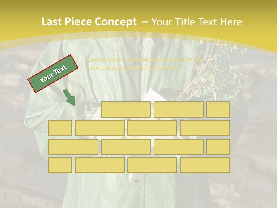 White Holding Green PowerPoint Template