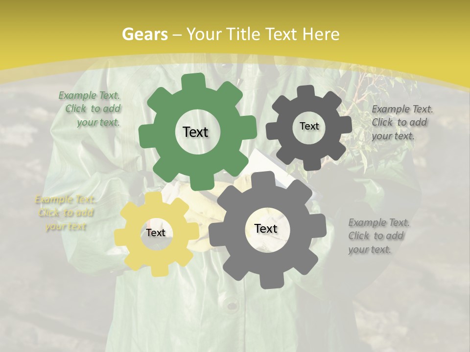 White Holding Green PowerPoint Template