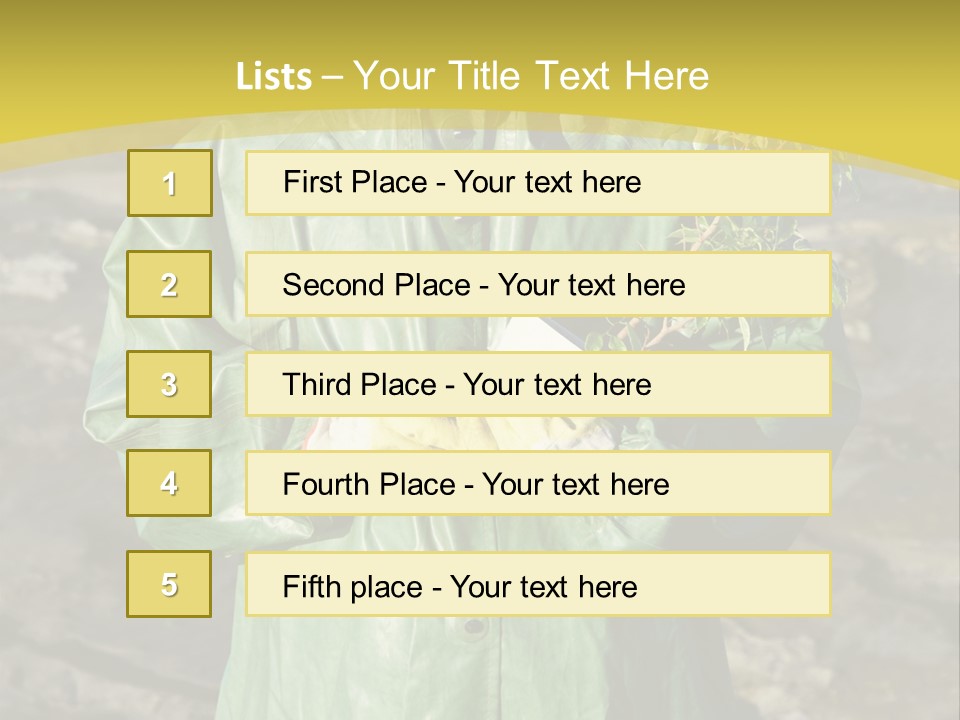White Holding Green PowerPoint Template