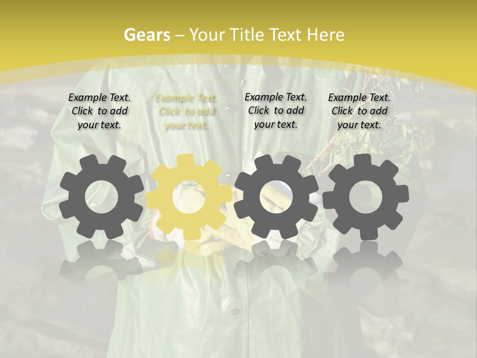 White Holding Green PowerPoint Template