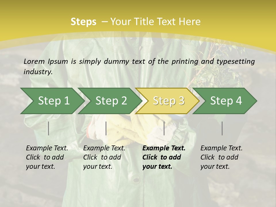 White Holding Green PowerPoint Template