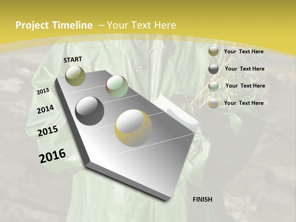 White Holding Green PowerPoint Template