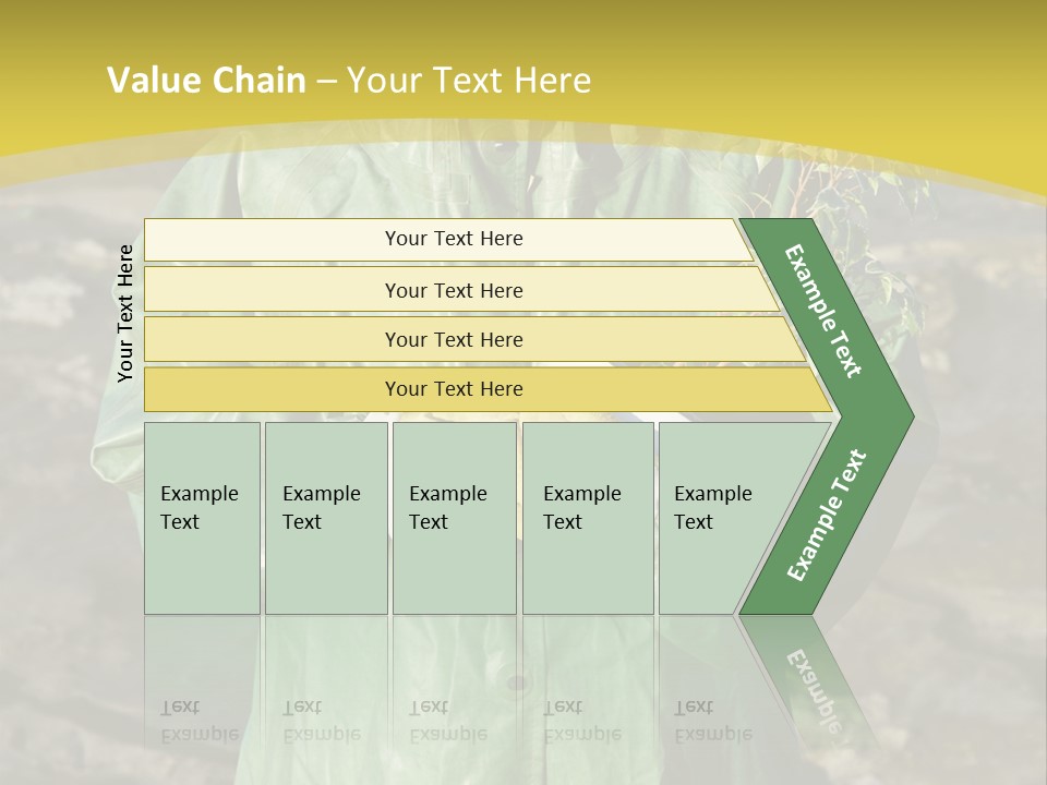White Holding Green PowerPoint Template