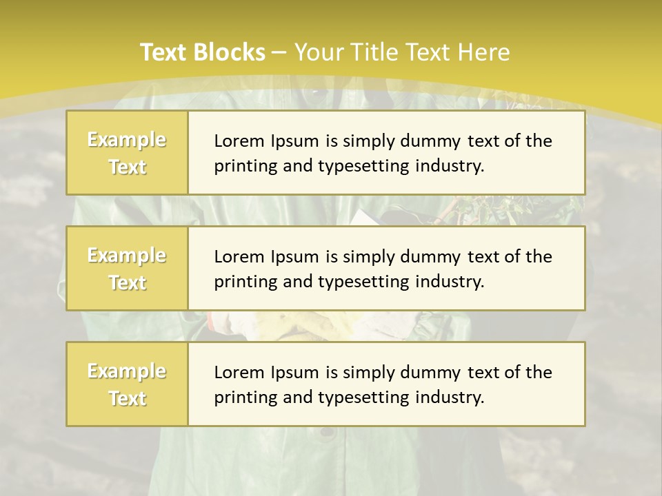 White Holding Green PowerPoint Template