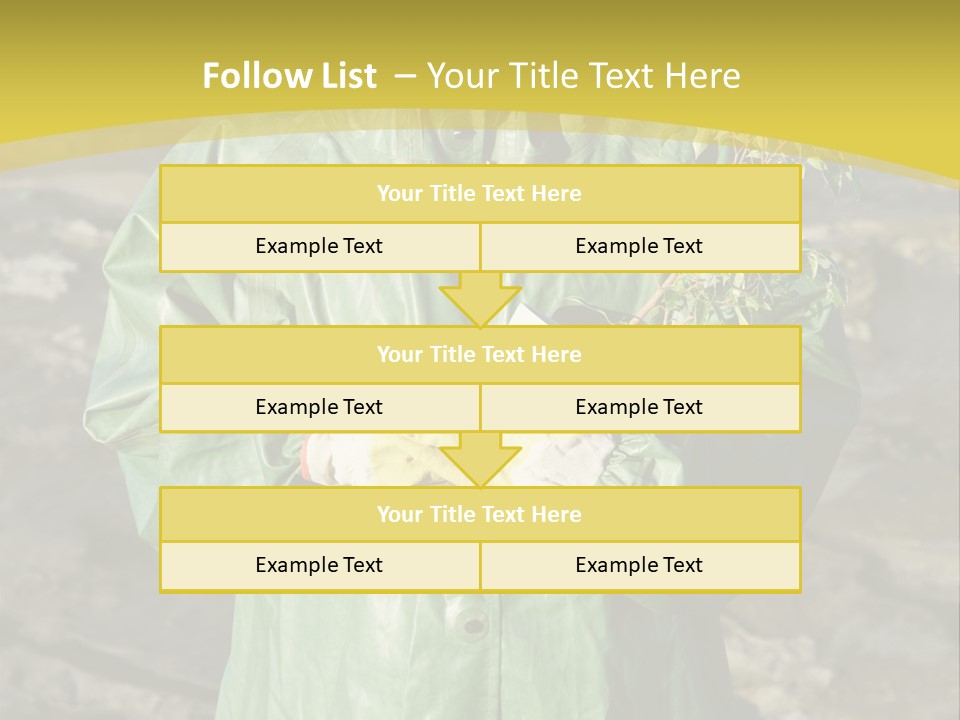 White Holding Green PowerPoint Template