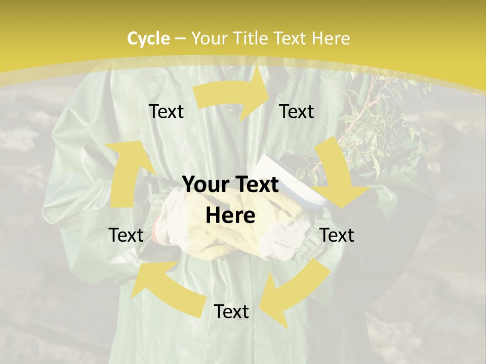 White Holding Green PowerPoint Template