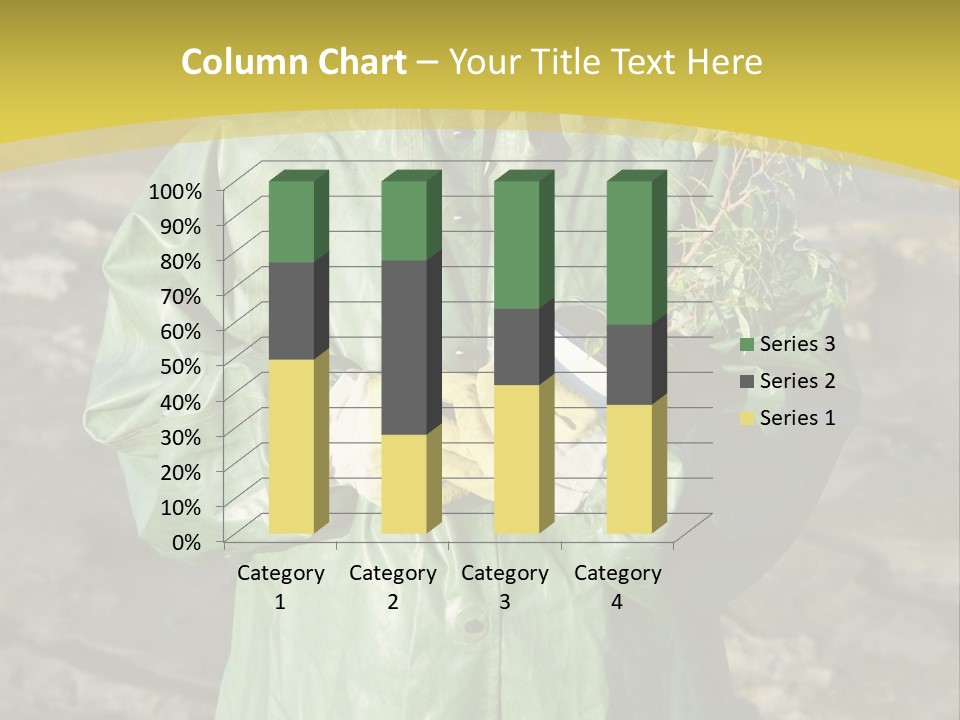White Holding Green PowerPoint Template