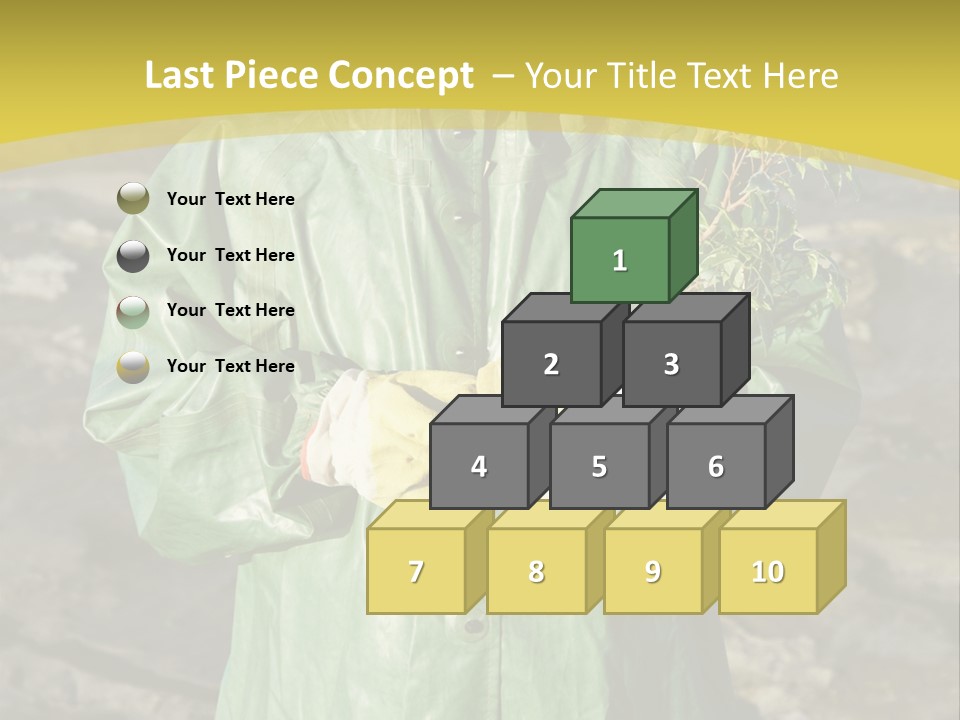 White Holding Green PowerPoint Template