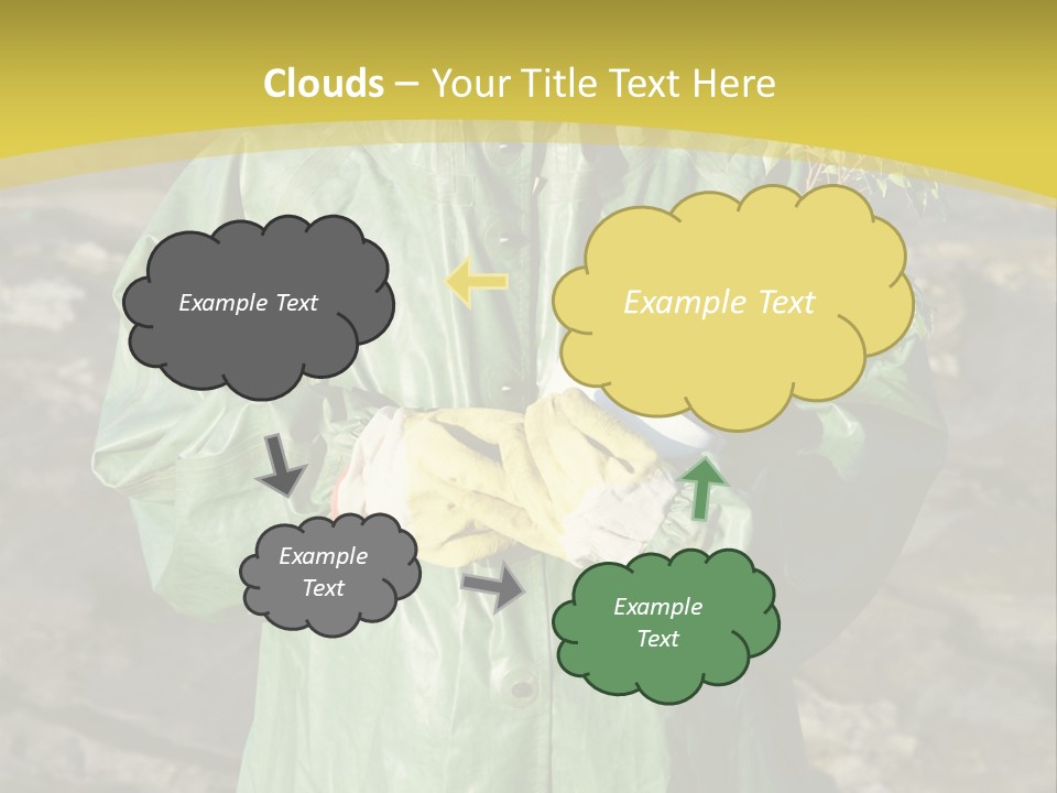 White Holding Green PowerPoint Template