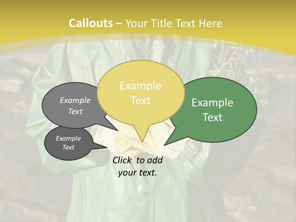 White Holding Green PowerPoint Template