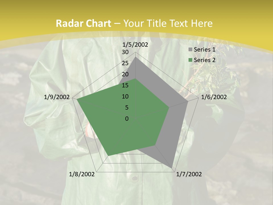 White Holding Green PowerPoint Template