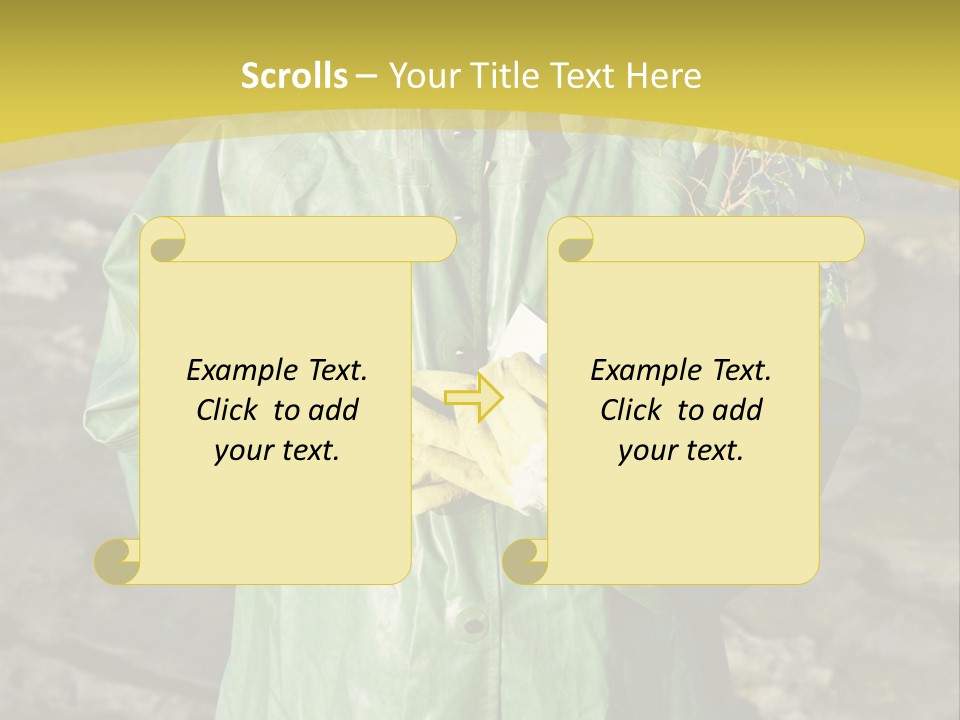White Holding Green PowerPoint Template