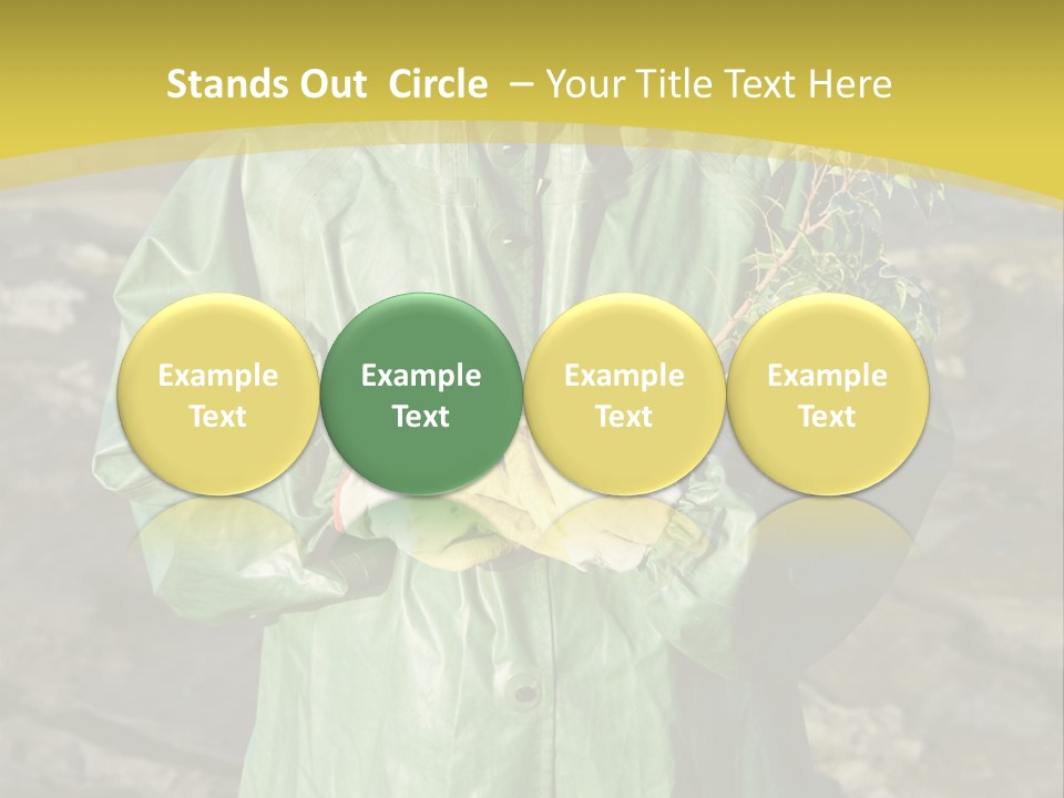 White Holding Green PowerPoint Template