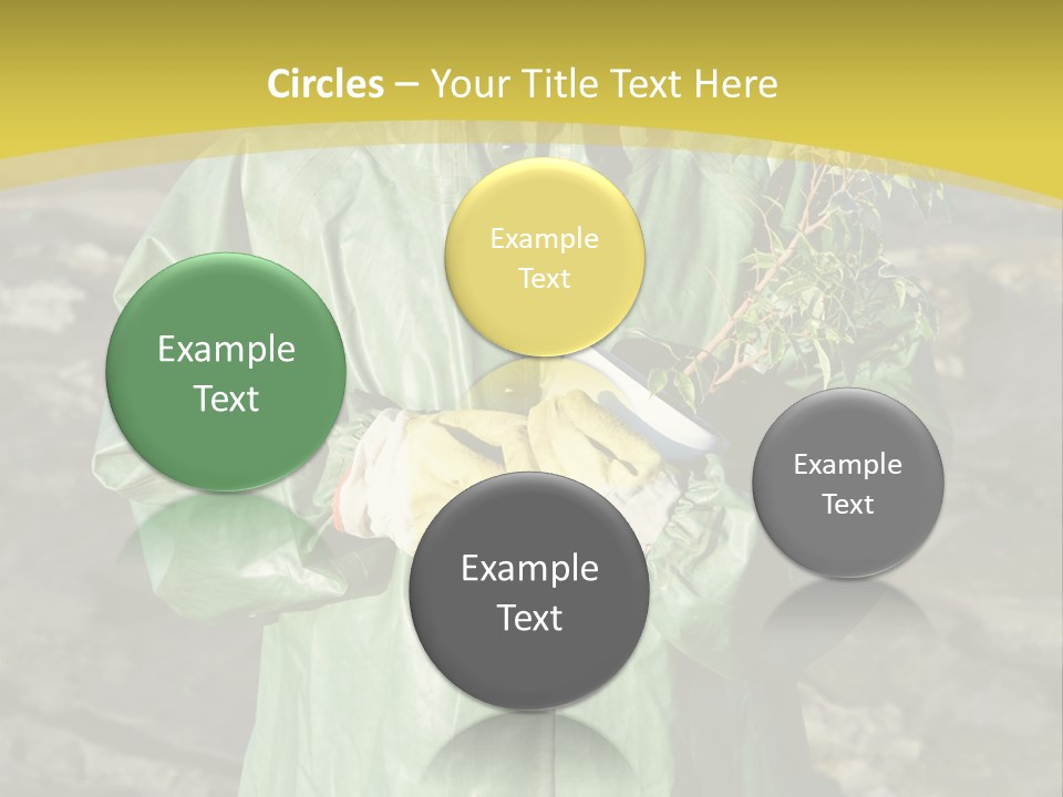 White Holding Green PowerPoint Template