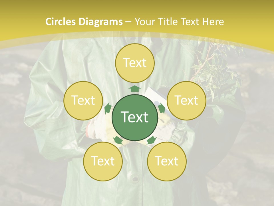 White Holding Green PowerPoint Template