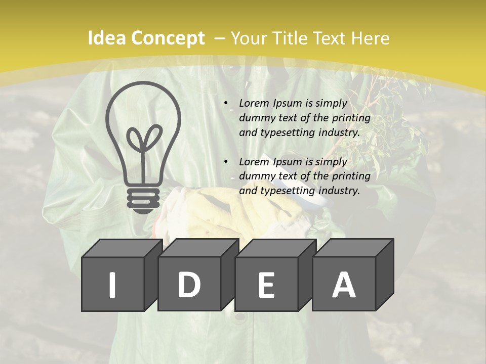 White Holding Green PowerPoint Template