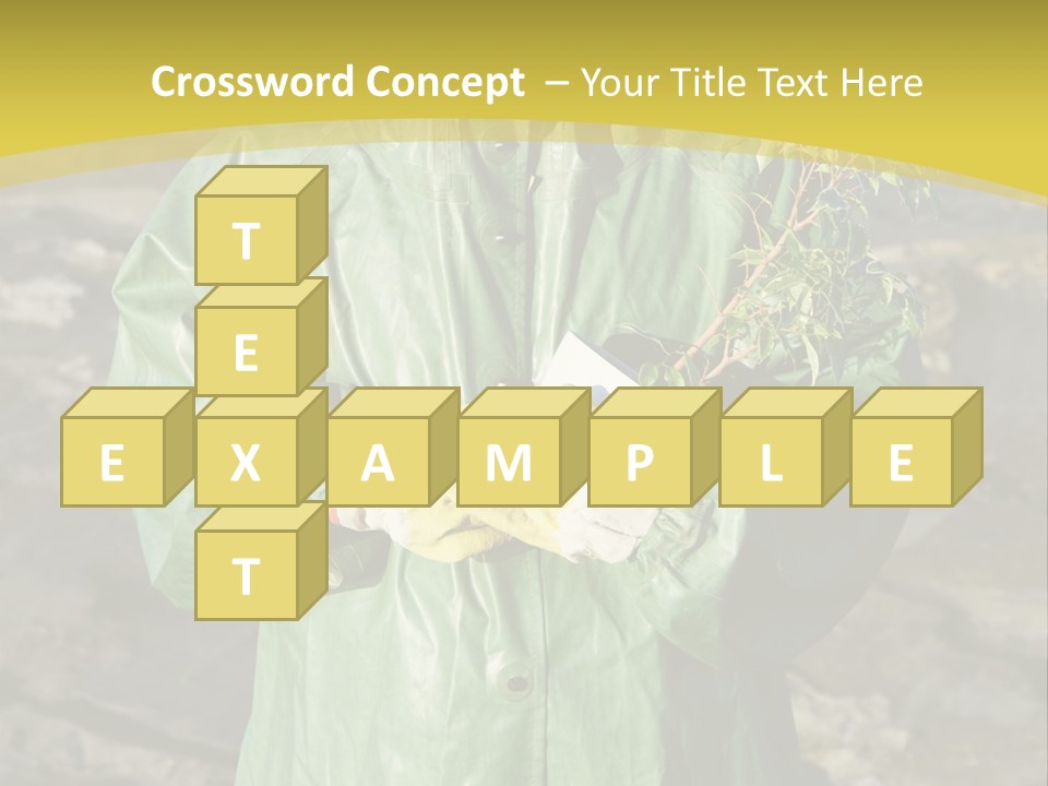 White Holding Green PowerPoint Template