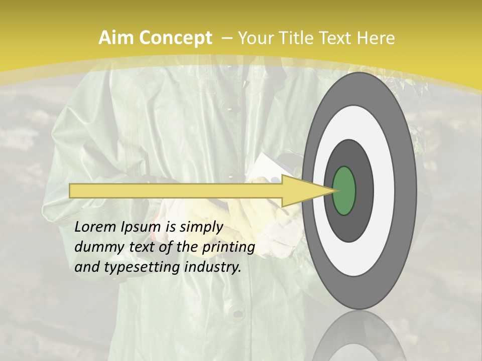 White Holding Green PowerPoint Template