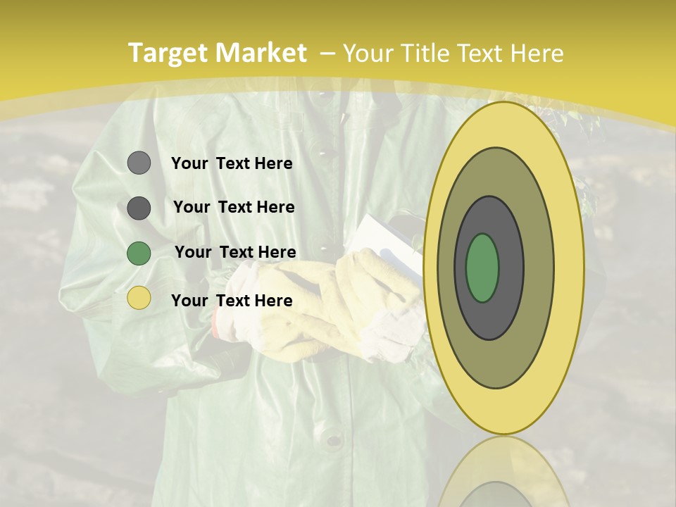 White Holding Green PowerPoint Template