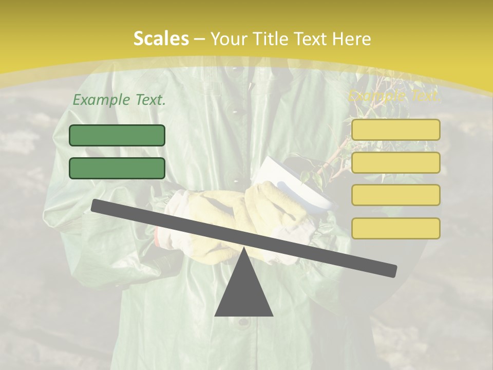 White Holding Green PowerPoint Template