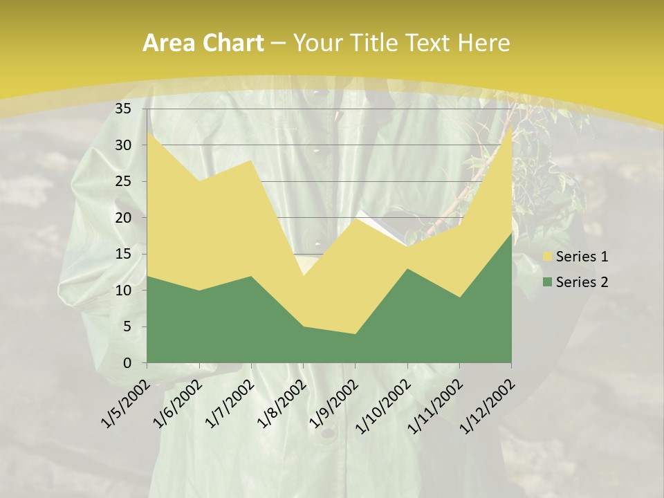White Holding Green PowerPoint Template